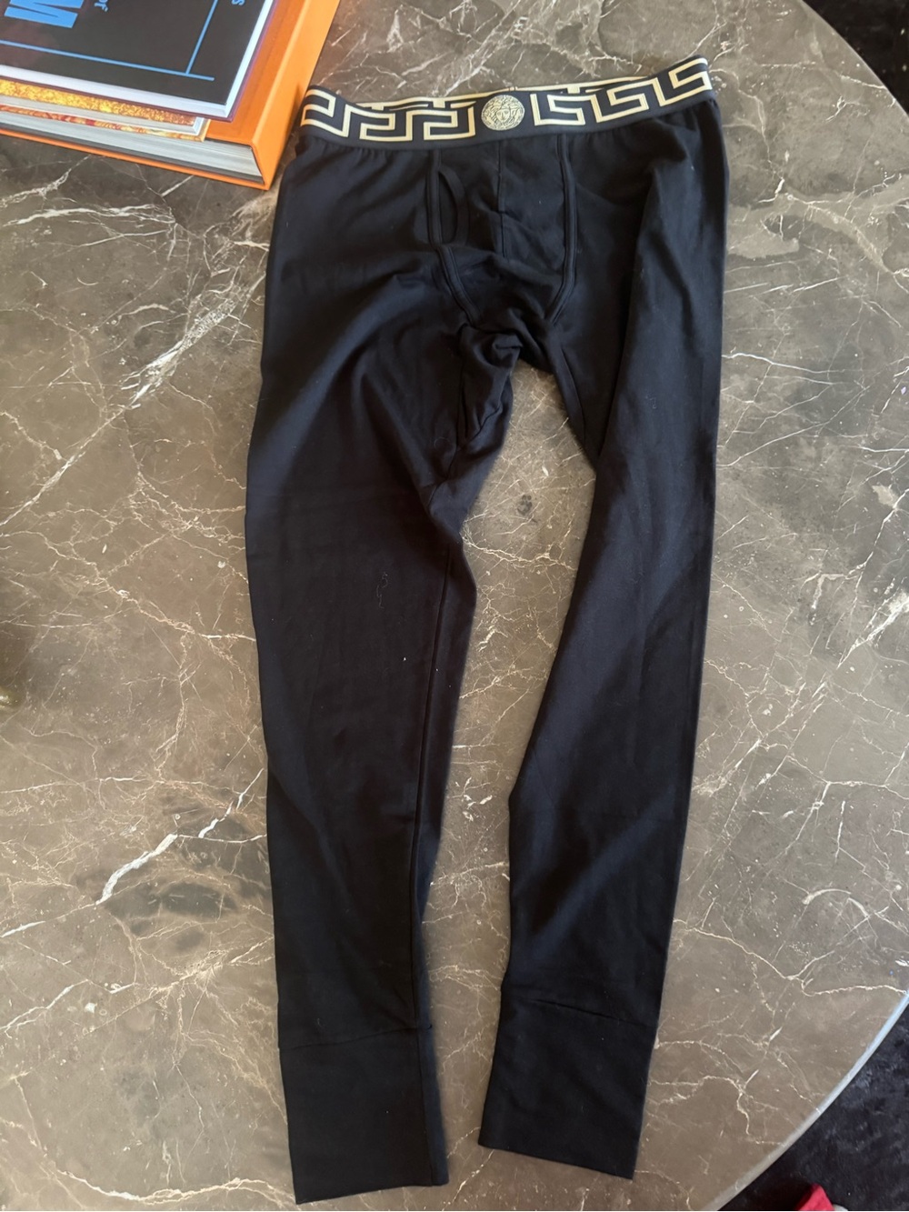 Versace Black Logo Waistband Long Johns